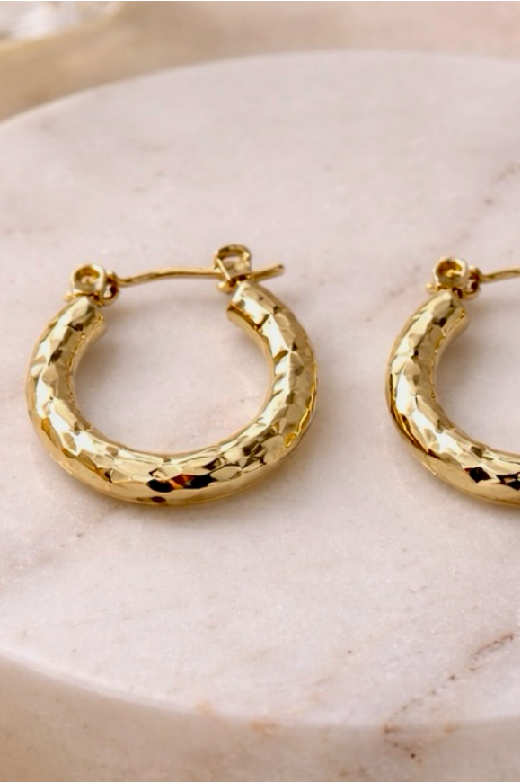 Textured Gold Hoop