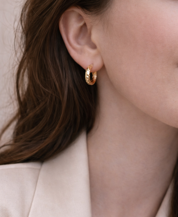 Textured Gold Hoop