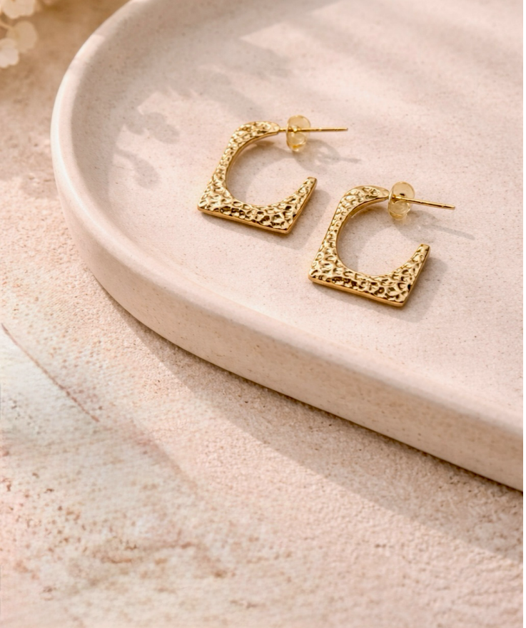 Textured Square Hoop